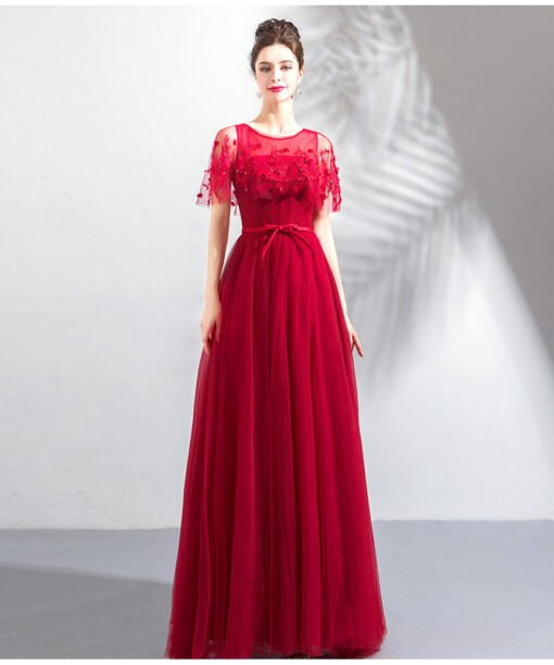 red formal dress long 0800-10
