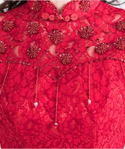 red lace formal dress 0802-01