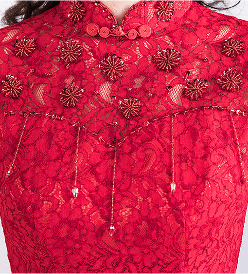 red lace formal dress 0802-01