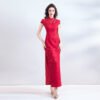 red lace formal dress 0802-04
