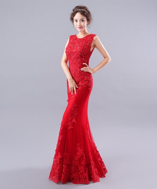 red long evening dress-0858-01