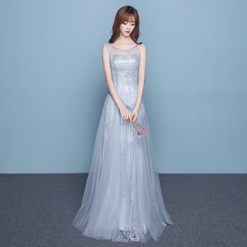 red and grey gown