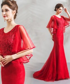 red mermaid prom dress-0821-03