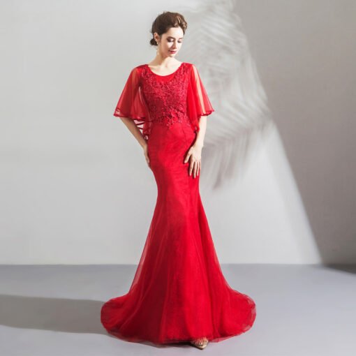 red mermaid prom dress-0821-04