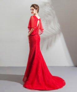 red mermaid prom dress-0821-05