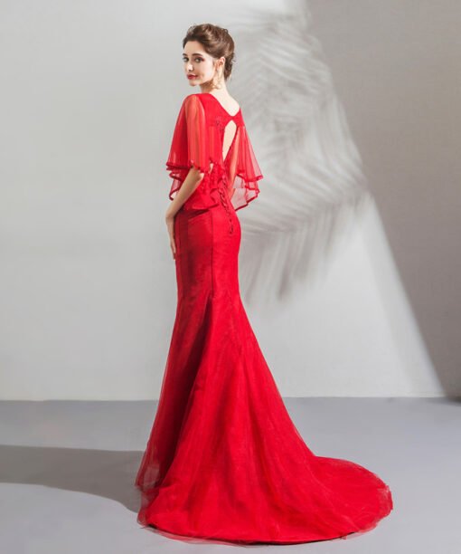 red mermaid prom dress-0821-05