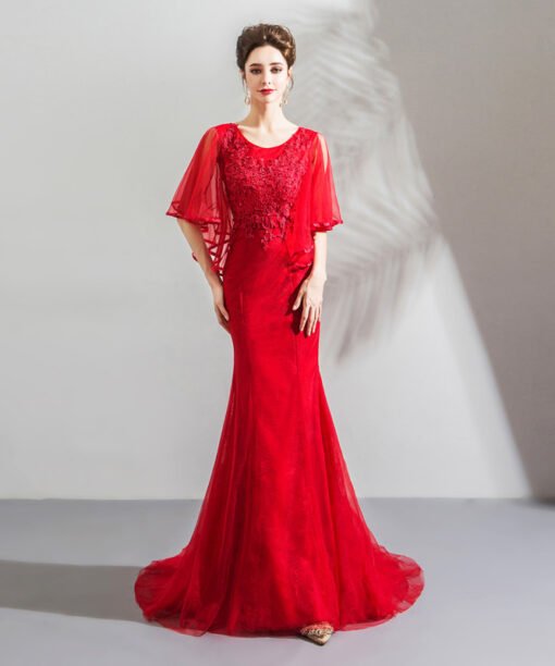 red mermaid prom dress-0821-06