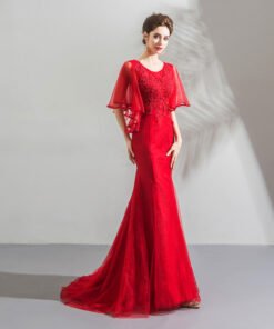 red mermaid prom dress-0821-07