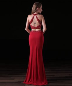 red two piece prom dress-0827-01