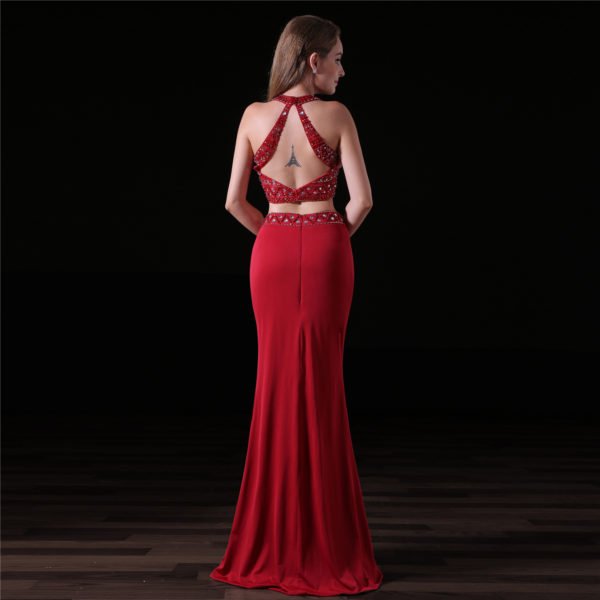 red two piece prom dress-0827-01