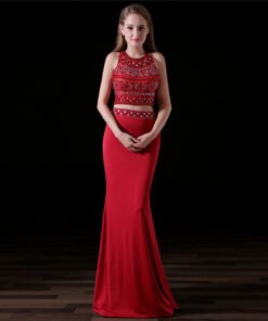 red two piece prom dress-0827-02