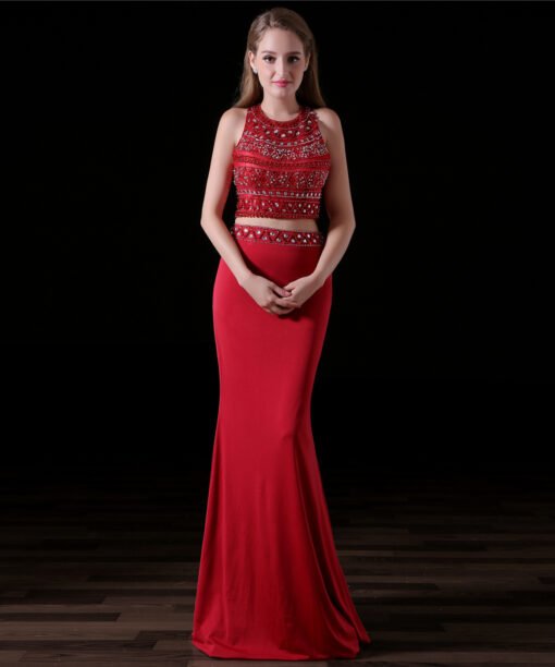red two piece prom dress-0827-02
