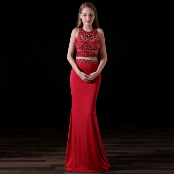 red two piece prom dress-0827-02