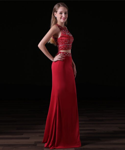 red two piece prom dress-0827-04