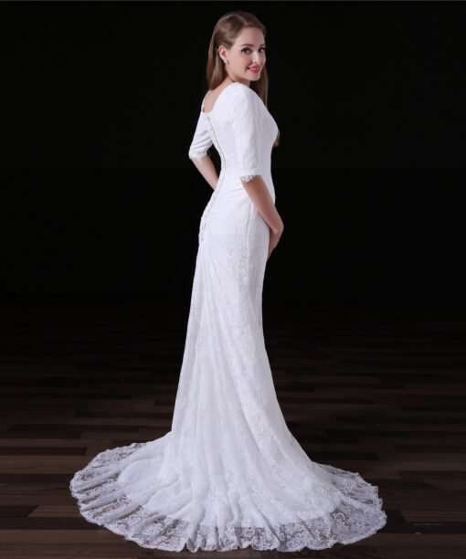 simple mermaid wedding dress-0831-02