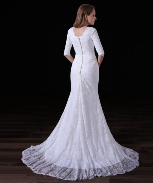 simple mermaid wedding dress-0831-03