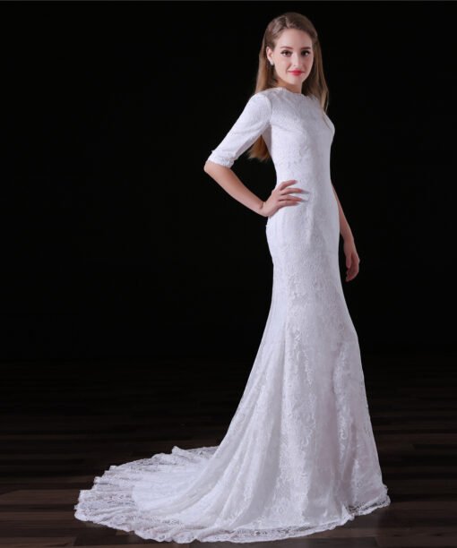 simple mermaid wedding dress-0831-04