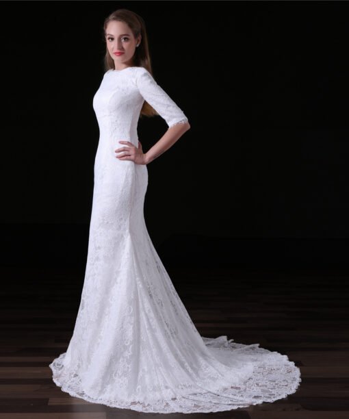 simple mermaid wedding dress-0831-05