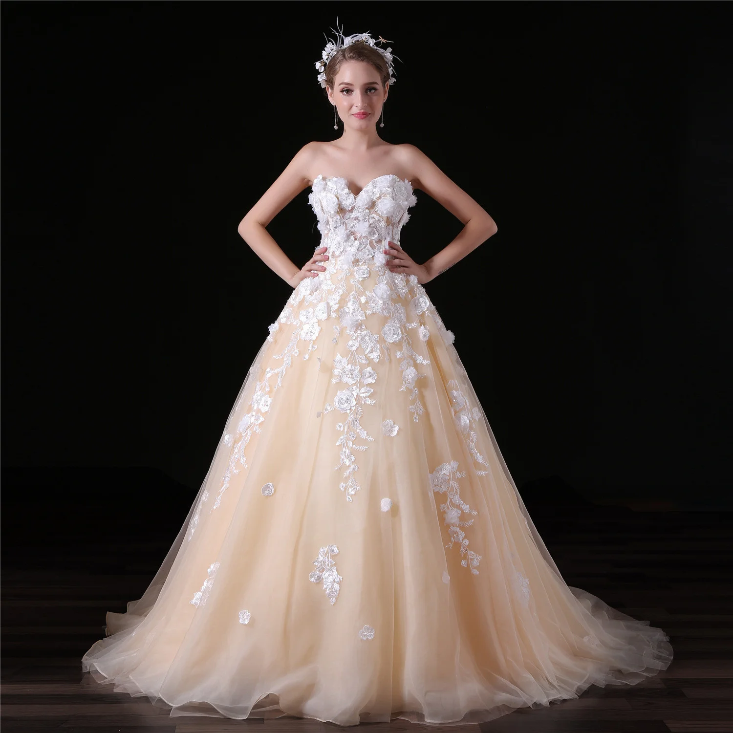 wedding dress with flowers-0855-01