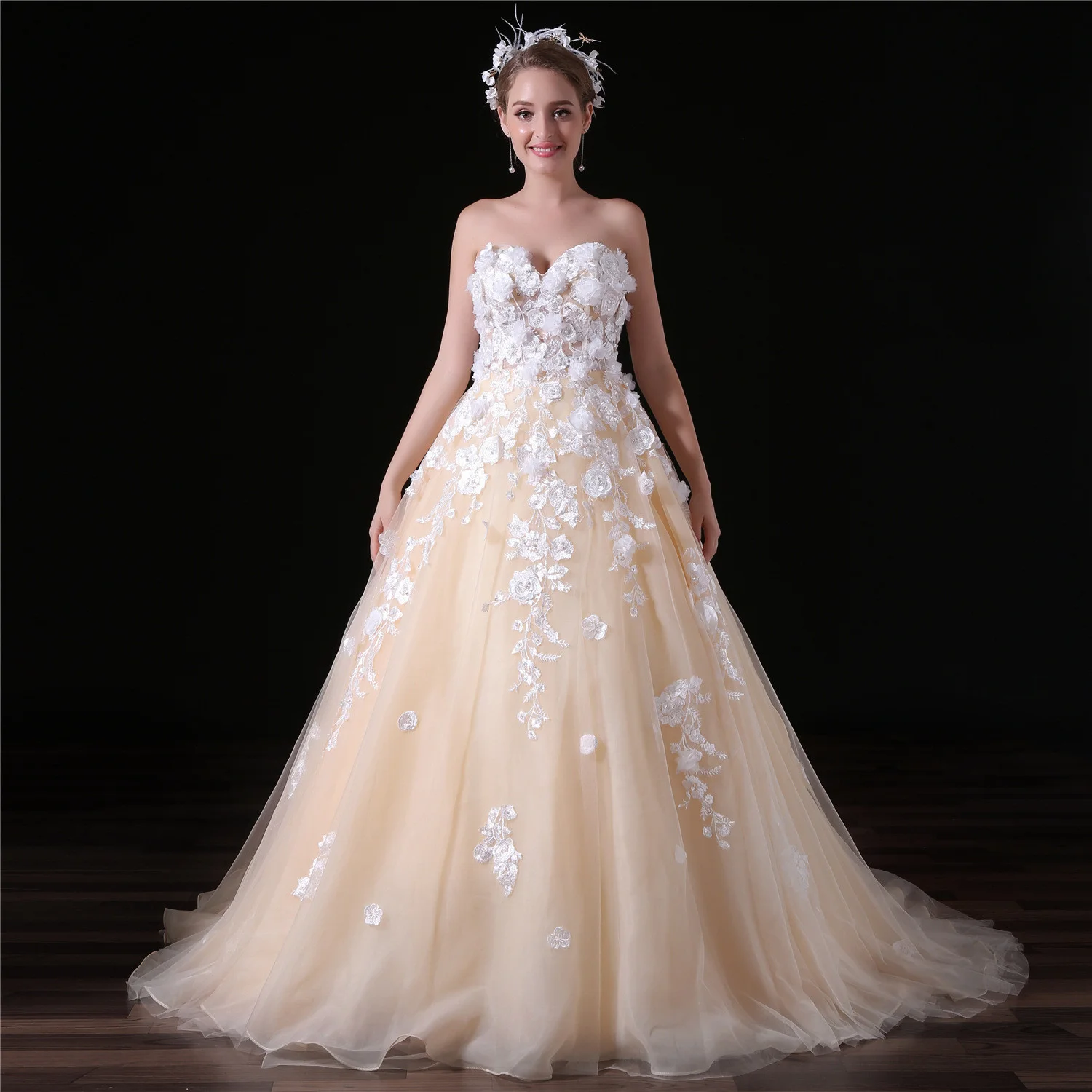 wedding dress with flowers-0855-03