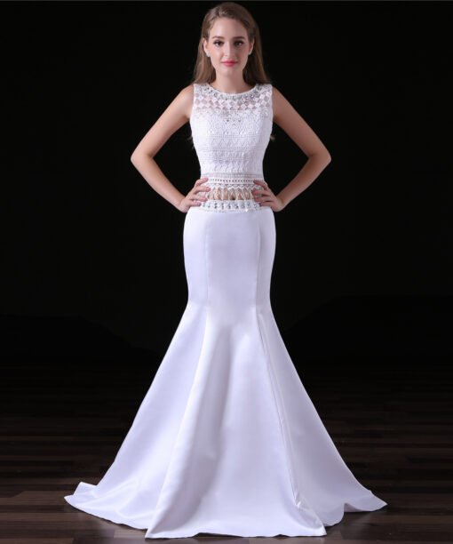 white two piece prom dress-0828-05