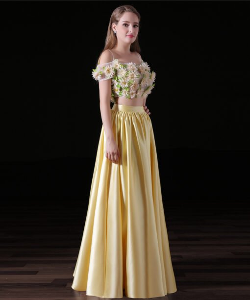 yellow two piece prom dress-0826-04