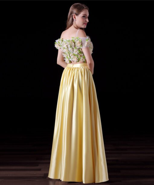 yellow two piece prom dress-0826-05