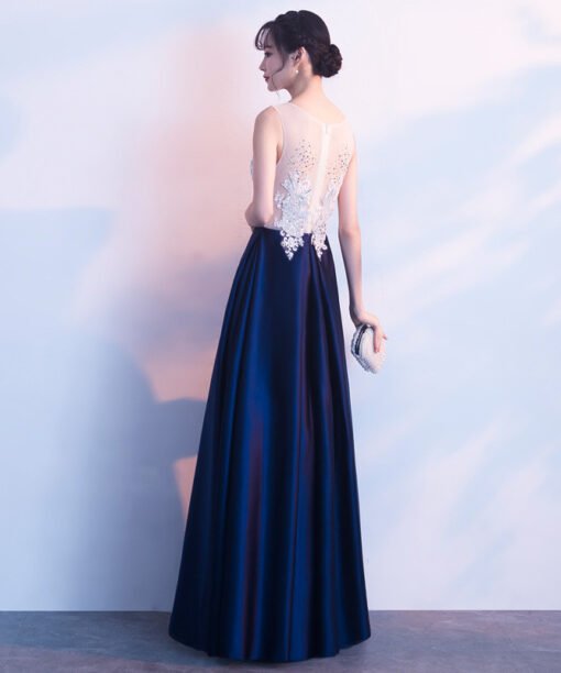 blue and white prom dress-0864-02