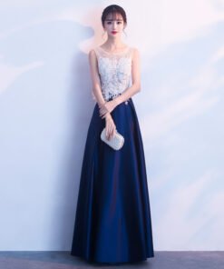 blue and white prom dress-0864-05