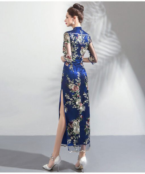 blue chinese dress 0899-04