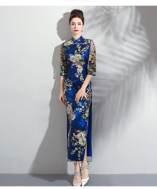 blue chinese dress 0899-05