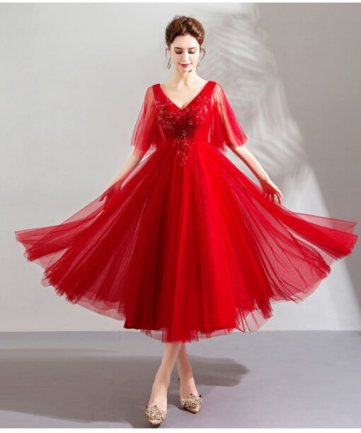 cocktail dress red-0887-05