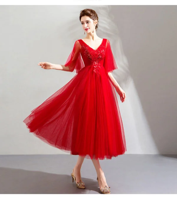 cocktail dress red-0887-08