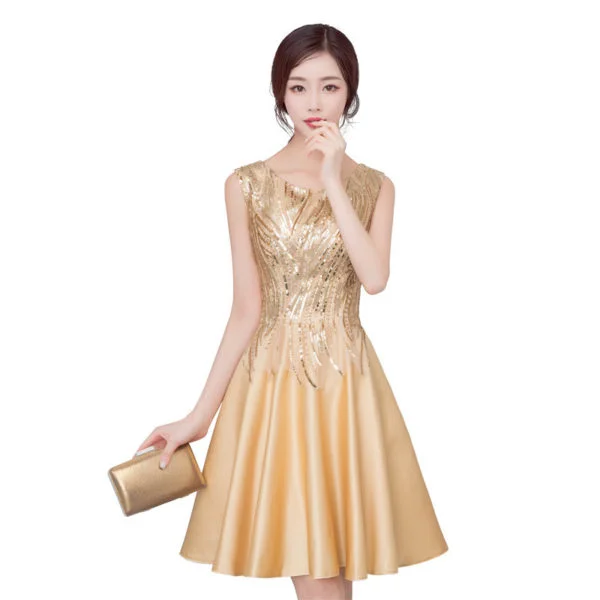 gold cocktail dress -0878-01