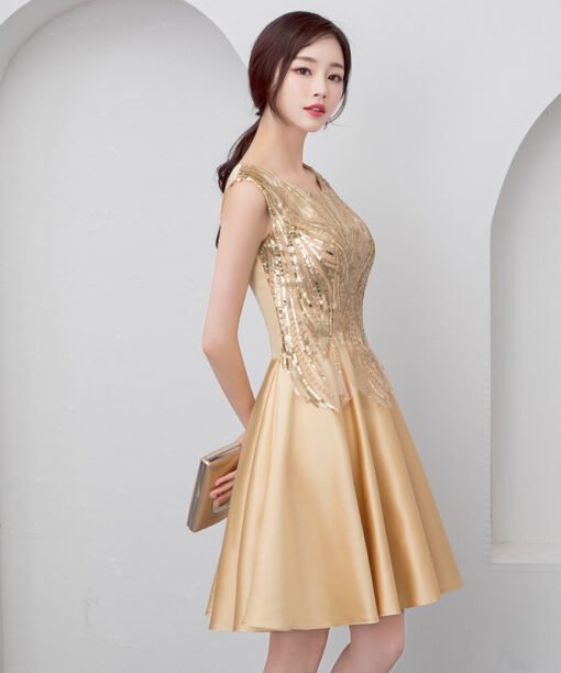 gold cocktail dress -0878-02