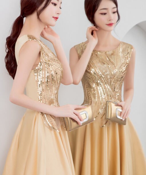 gold cocktail dress -0878-03
