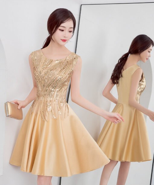 gold cocktail dress -0878-04