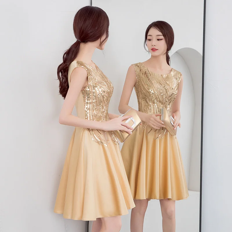 gold cocktail dress -0878-05