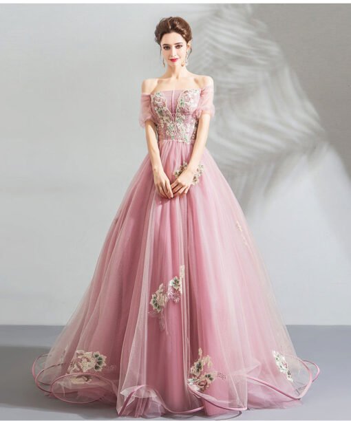 long pink prom dress-0895-03