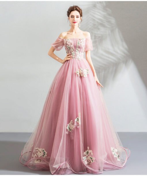 long pink prom dress-0895-04