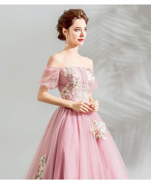 long pink prom dress-0895-06