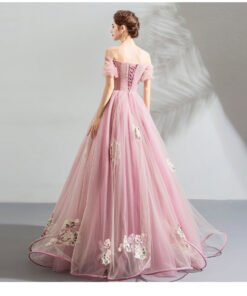 long pink prom dress-0895-07