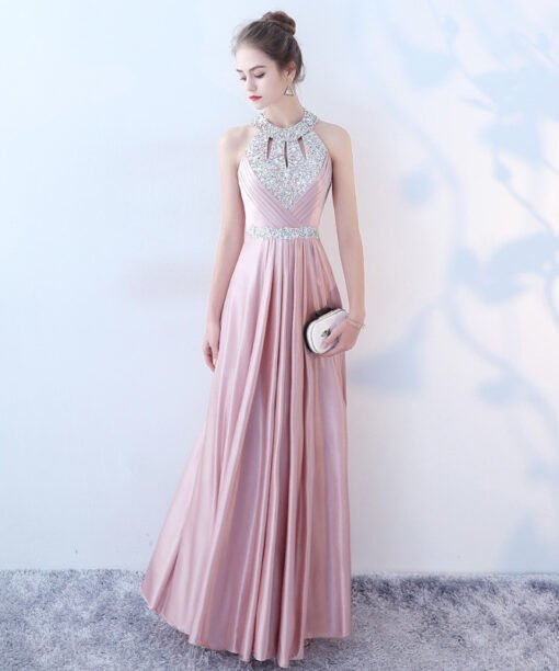 pink long evening dress-0881-01