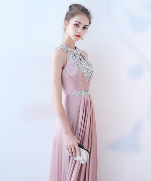 pink long evening dress-0881-05