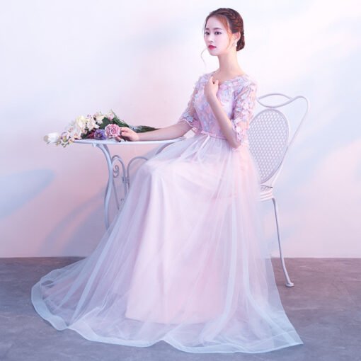 pink long prom dress-0879-02