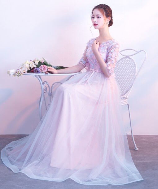 pink long prom dress-0879-02