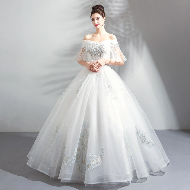 Princess Ball Gown Wedding Dress Luxury Crystal Bridal Dress