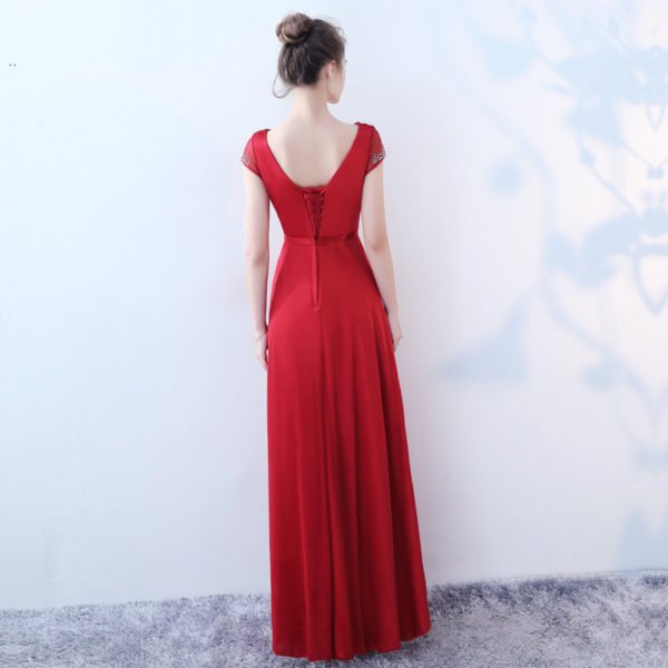 red long party dress-0866-02