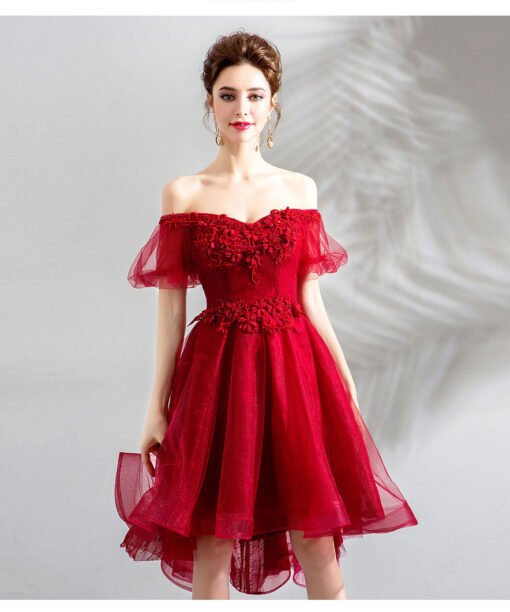 short red prom dress 0903-04