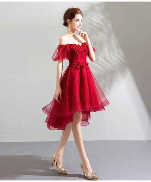 short red prom dress 0903-06